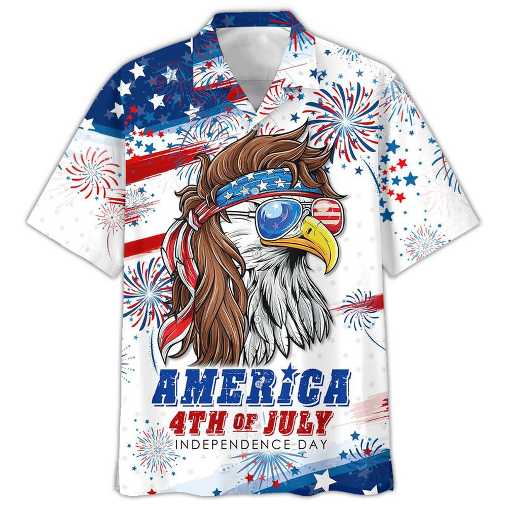 Happy Independence Day Eagle With U.S Sunglasses America 4th of JULY Hawaiian Shirt, Farm Hawaiian Shirt, Farmer Hawaii