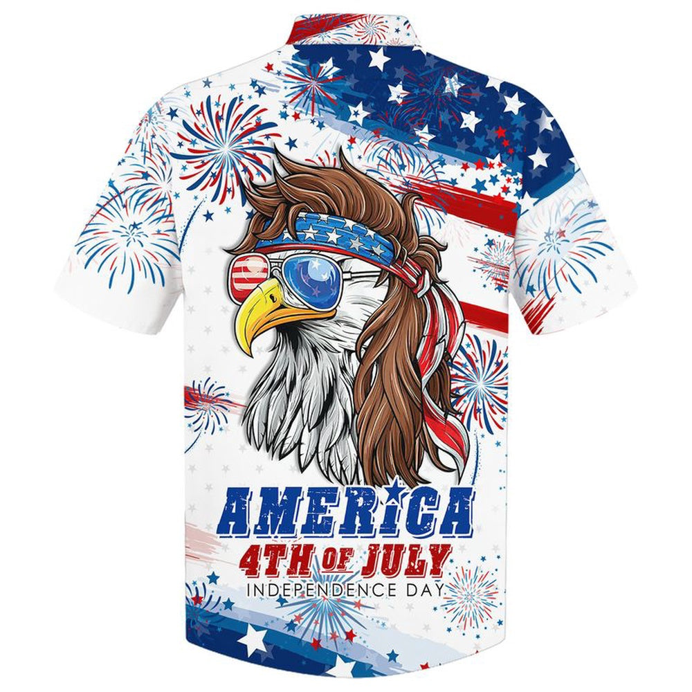 Happy Independence Day Eagle With U.S Sunglasses America 4th of JULY Hawaiian Shirt, Farm Hawaiian Shirt, Farmer Hawaii