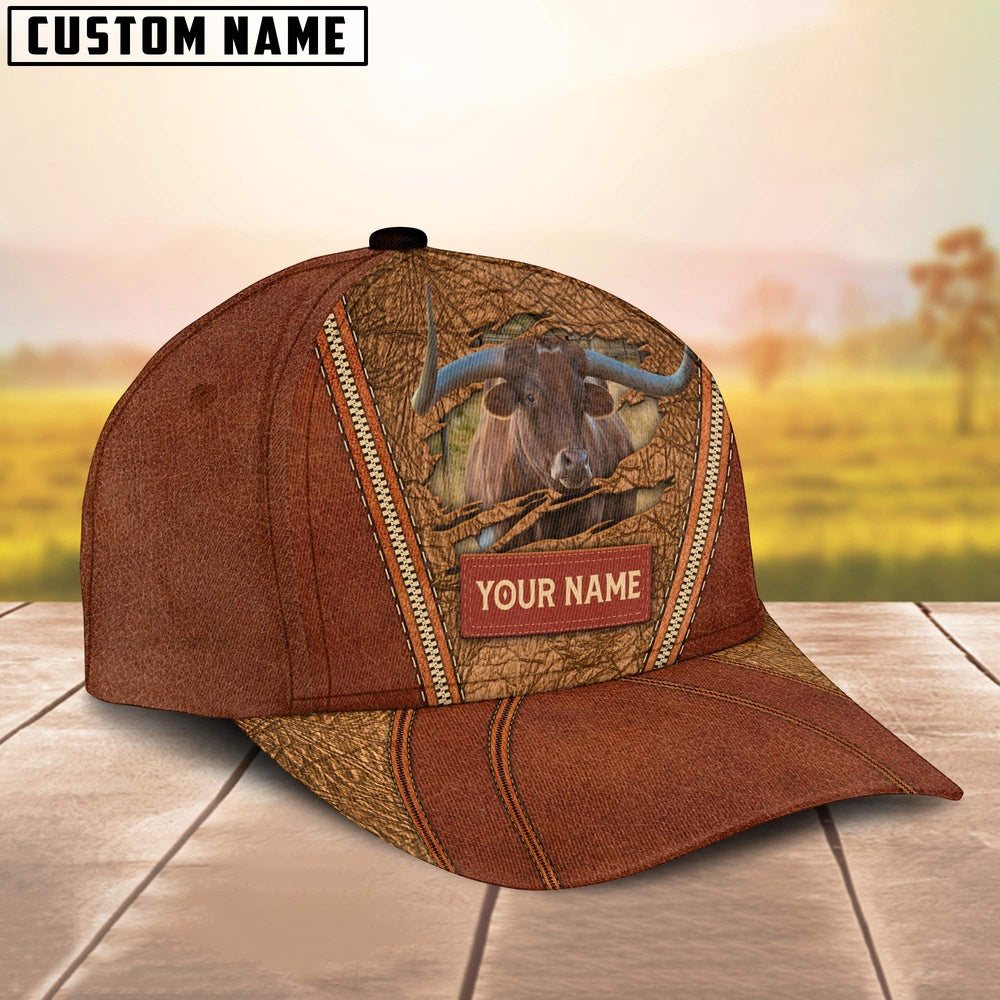 Happy Texas Longhorn Customized Name Cap, Farmer Cap, Cap For Farmers, Best Farm Hat, Farm Use Hat