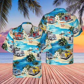 Hawaiian theme truck All 3D Printed Hawaiian shirt, Farm Hawaiian Shirt, Farmer Hawaii