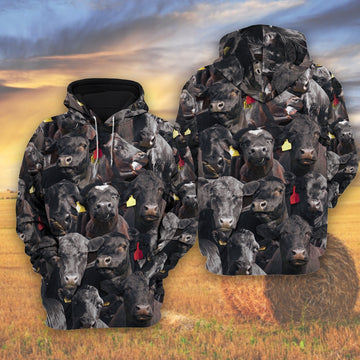 Herd Of Black Angus Cattle All Over Printed Shirts, Farmer Hoodie, Farm Themed Shirts, Farm Tee Shirts