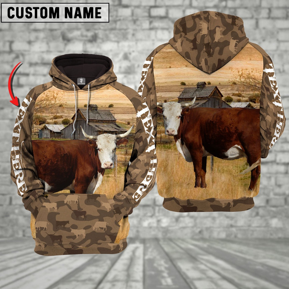 Hereford Cattle Farming Personalized 3D Hoodie, Farmer Hoodie, Custom Farm Shirts, Farmer T Shirt
