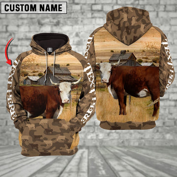 Hereford Cattle Farming Personalized 3D Hoodie, Farmer Hoodie, Custom Farm Shirts, Farmer T Shirt