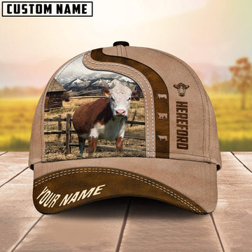 Hereford Custom Name Light Brown Cap, Farmer Cap, Cap For Farmers, Best Farm Hat, Farm Use Hat