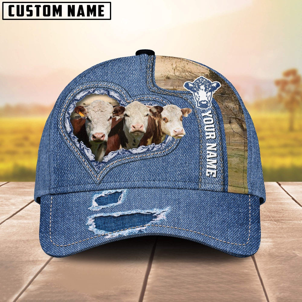 Hereford Customized Name Denim Cap, Farmer Cap, Cap For Farmers, Best Farm Hat, Farm Use Hat