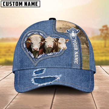 Hereford Customized Name Denim Cap, Farmer Cap, Cap For Farmers, Best Farm Hat, Farm Use Hat