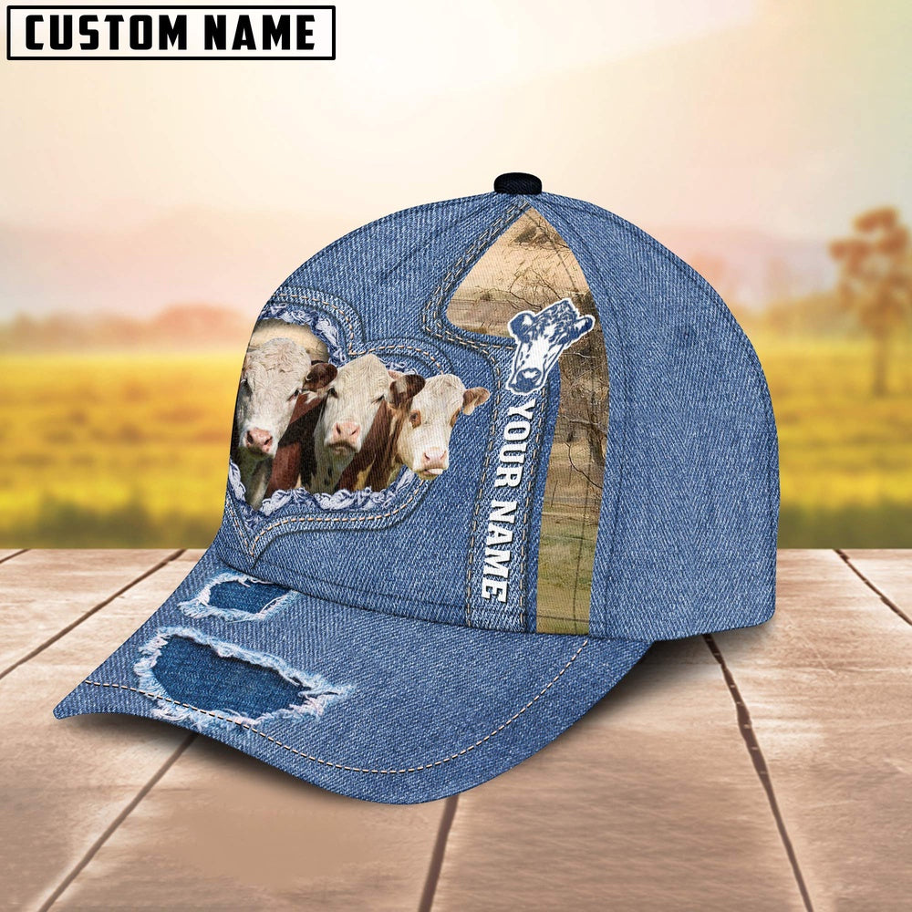 Hereford Customized Name Denim Cap, Farmer Cap, Cap For Farmers, Best Farm Hat, Farm Use Hat