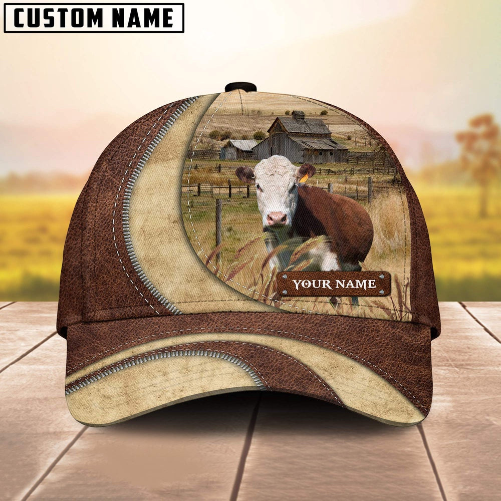 Hereford Customized Name Farm Barn Cap, Farmer Cap, Cap For Farmers, Best Farm Hat, Farm Use Hat