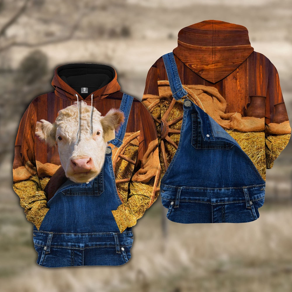Hereford Farm Of Farmer Cattle Personalized All Over Printed Hoodie, Farmer Hoodie, Custom Farm Shirts, Farmer T Shirt
