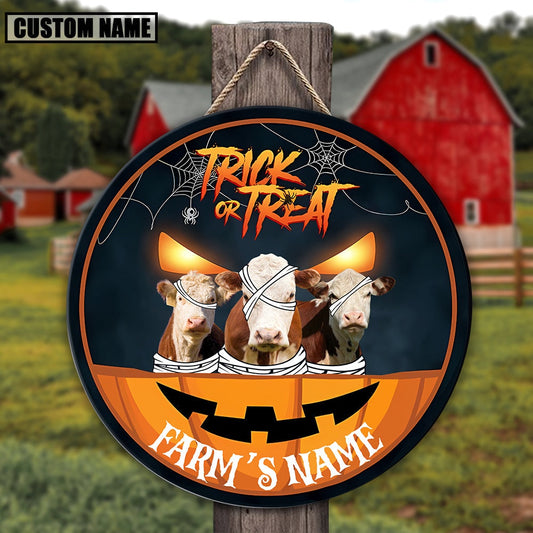 Hereford Halloween Happiness Pattern Happy Halloween Wooden Sign, Farm Wood Sign, Farm House Wood Signs