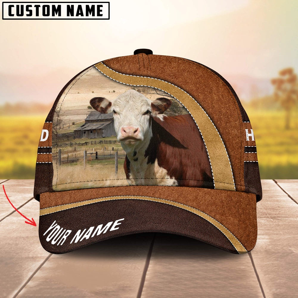 Hereford Happy Face Customized Name Cap, Farmer Cap, Cap For Farmers, Best Farm Hat, Farm Use Hat