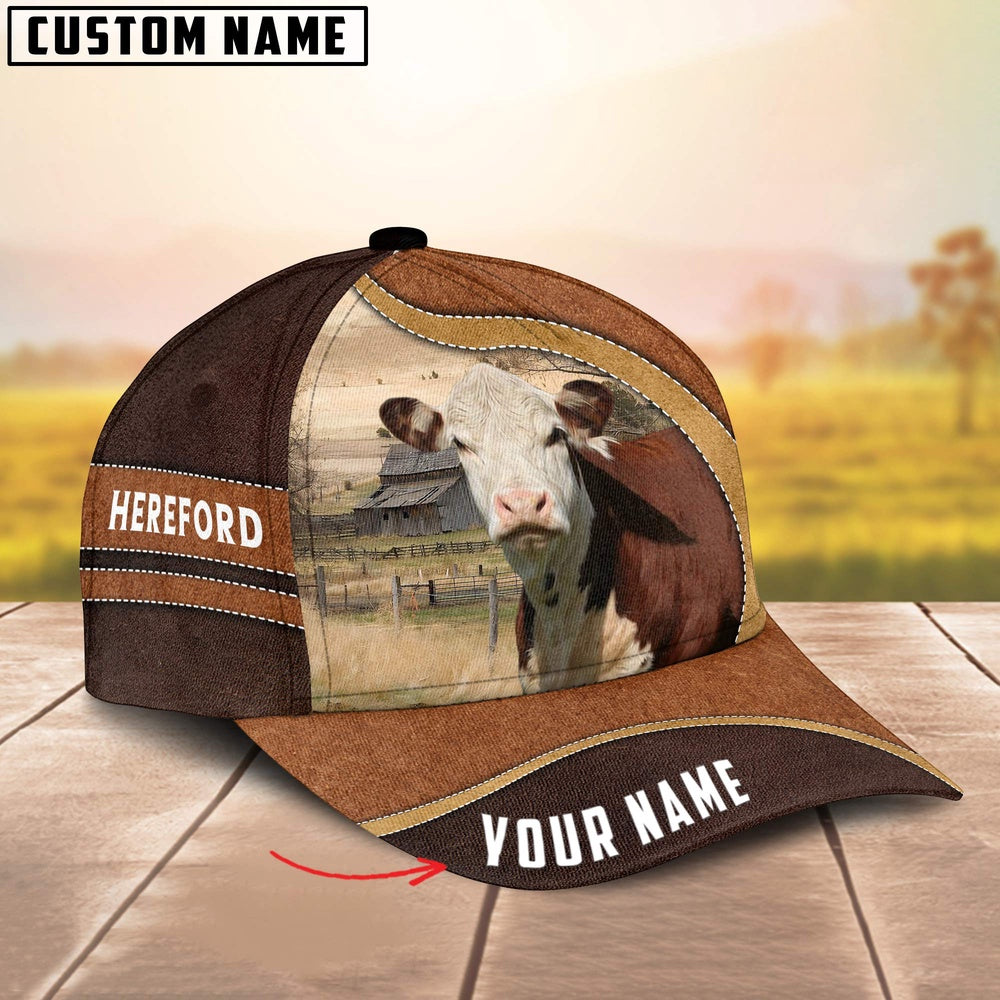 Hereford Happy Face Customized Name Cap, Farmer Cap, Cap For Farmers, Best Farm Hat, Farm Use Hat