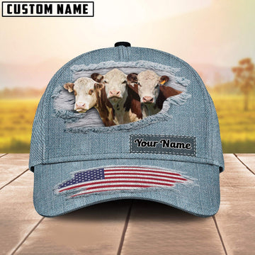 Hereford Jeans Pattern Customized Name Cap, Farmer Cap, Cap For Farmers, Best Farm Hat, Farm Use Hat