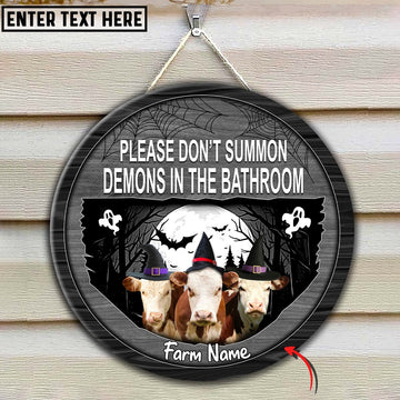Hereford Little Halloween Custom Name Wooden Sign, Farm Wood Sign, Farm House Wood Signs