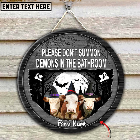 Hereford Little Halloween Custom Name Wooden Sign, Farm Wood Sign, Farm House Wood Signs