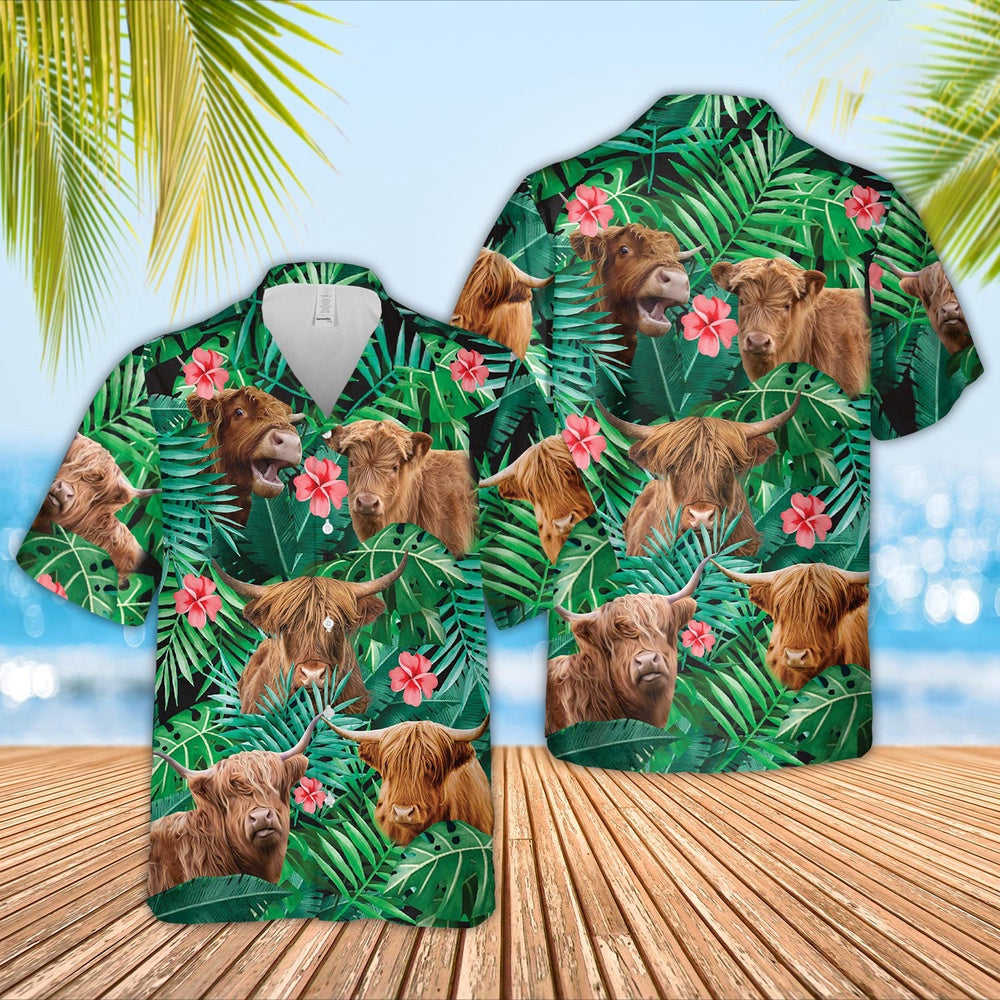 Highland 3D Hawaiian Shirt, Farm Hawaiian Shirt, Farmer Hawaii