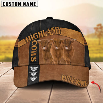 Highland Black Traffic Line Leather Pattern Customized 3D Cap, Farmer Cap, Cap For Farmers, Best Farm Hat, Farm Use Hat