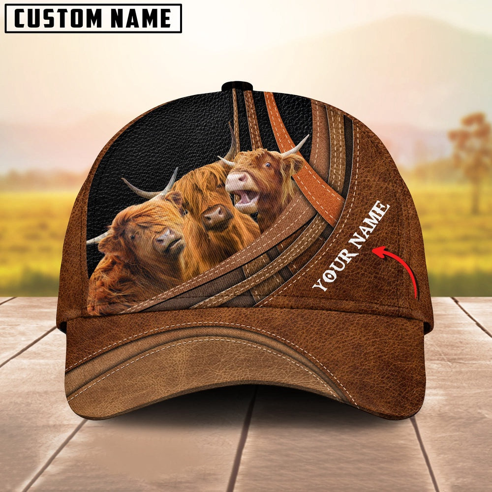 Highland Cattle Customized Name Cap, Farmer Cap, Cap For Farmers, Best Farm Hat, Farm Use Hat