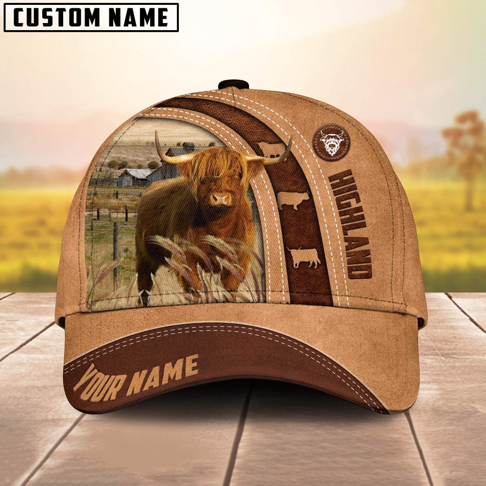 Highland Cattle Customized Name Farm Cap, Farmer Cap, Cap For Farmers, Best Farm Hat, Farm Use Hat