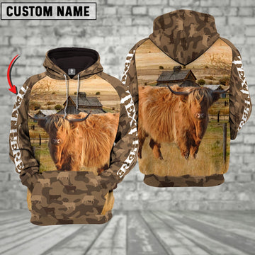 Highland Cattle Farming Personalized 3D Hoodie, Farmer Hoodie, Custom Farm Shirts, Farmer T Shirt