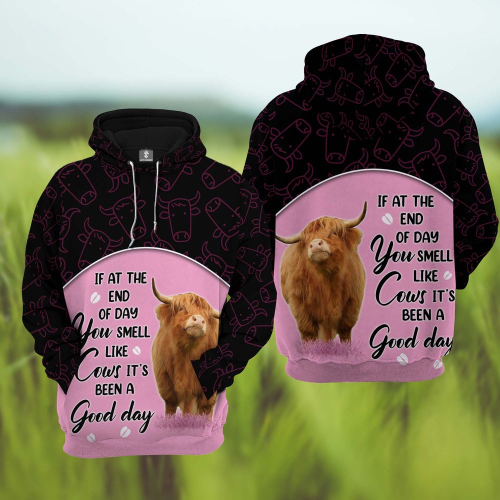 Highland Cattle It's Been A Good Day 3D Hoodie, Farmer Hoodie, Farm Themed Shirts, Farm Tee Shirts