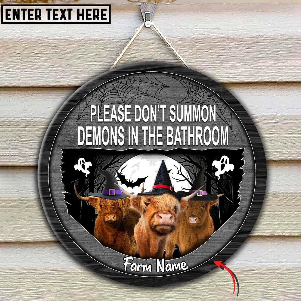 Highland Cattle Little Halloween Custom Name Wooden Sign, Farm Wood Sign, Farm House Wood Signs