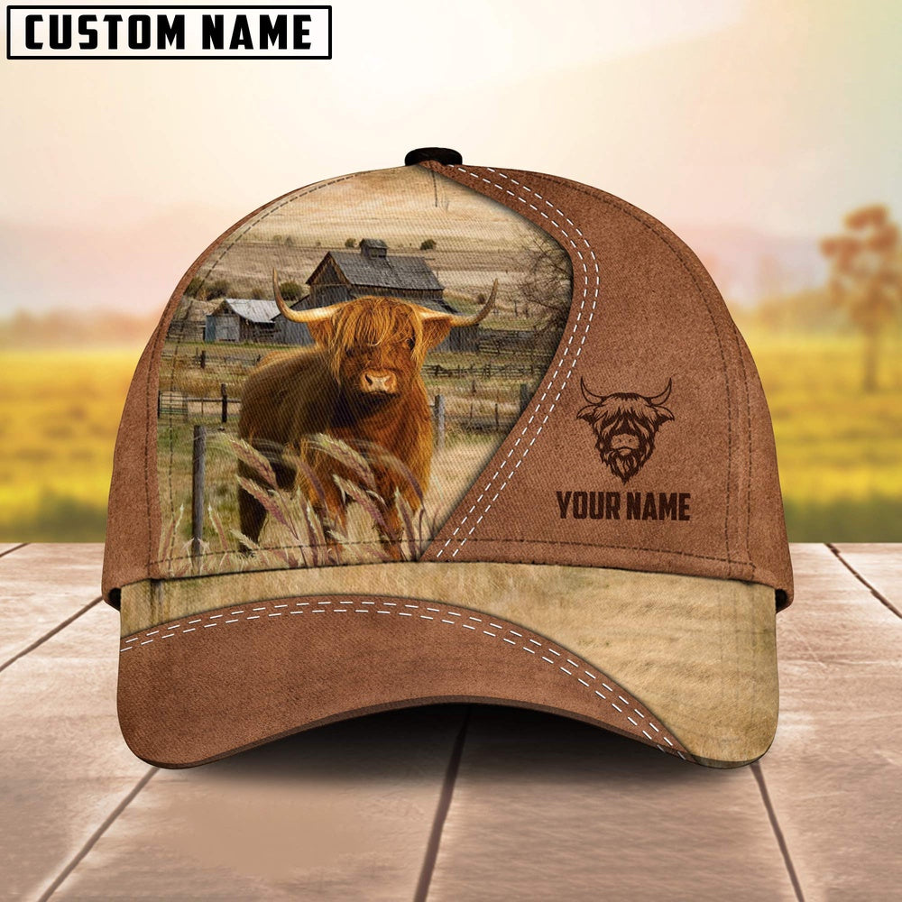 Highland Customized Name Brown Cap, Farmer Cap, Cap For Farmers, Best Farm Hat, Farm Use Hat