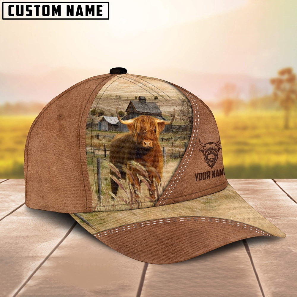 Highland Customized Name Brown Cap, Farmer Cap, Cap For Farmers, Best Farm Hat, Farm Use Hat