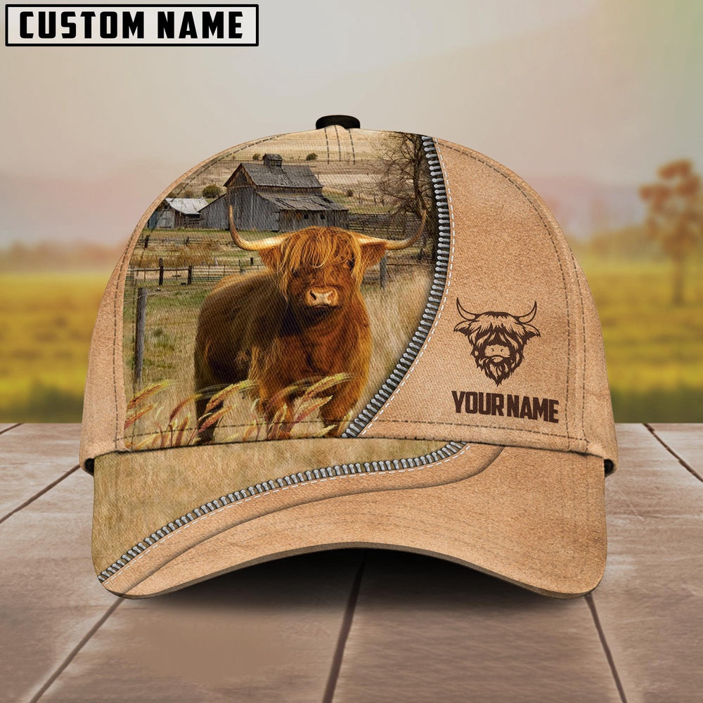 Highland Farming Light Brown Customized Name Cap, Farmer Cap, Cap For Farmers, Best Farm Hat, Farm Use Hat