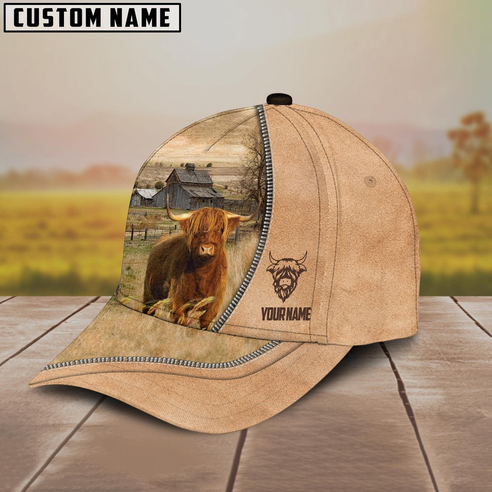 Highland Farming Light Brown Customized Name Cap, Farmer Cap, Cap For Farmers, Best Farm Hat, Farm Use Hat