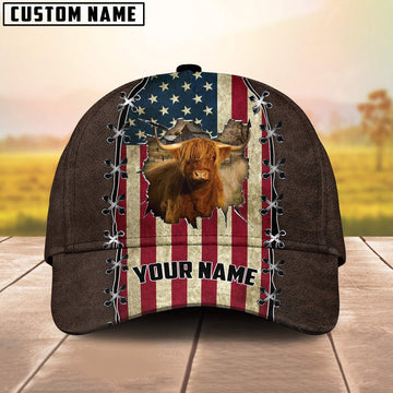 Highland Flag Customized Name Denim Cap, Farmer Cap, Cap For Farmers, Best Farm Hat, Farm Use Hat