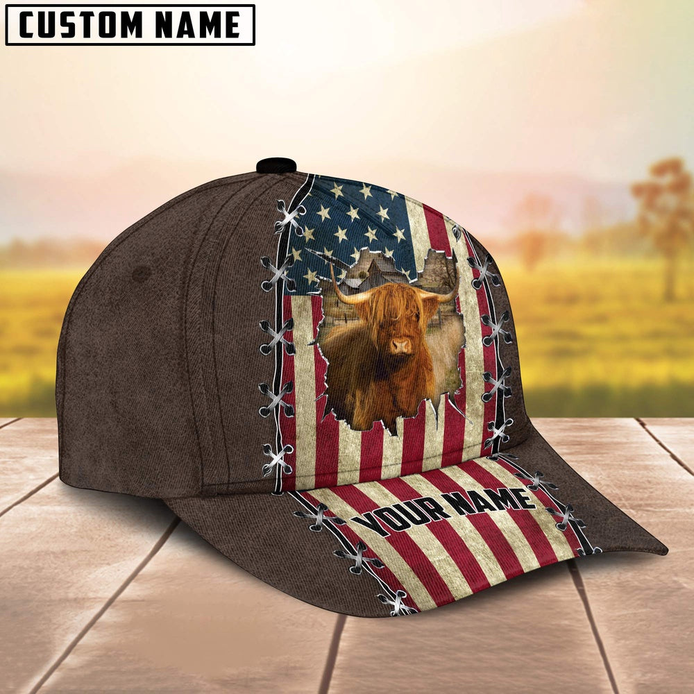 Highland Flag Customized Name Denim Cap, Farmer Cap, Cap For Farmers, Best Farm Hat, Farm Use Hat