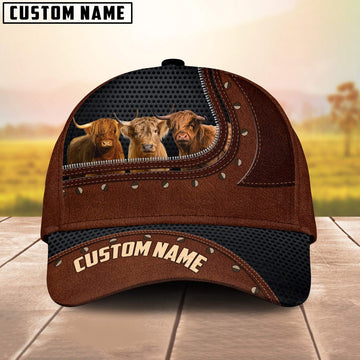 Highland Happiness Zipper Pattern Customized Name Cap, Farmer Cap, Cap For Farmers, Best Farm Hat, Farm Use Hat