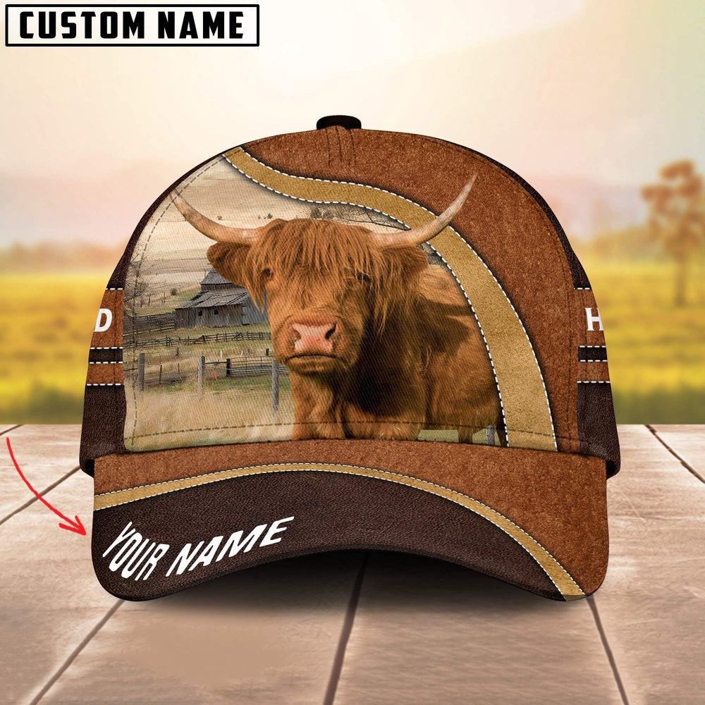 Highland Happy Face Customized Name Cap, Farmer Cap, Cap For Farmers, Best Farm Hat, Farm Use Hat