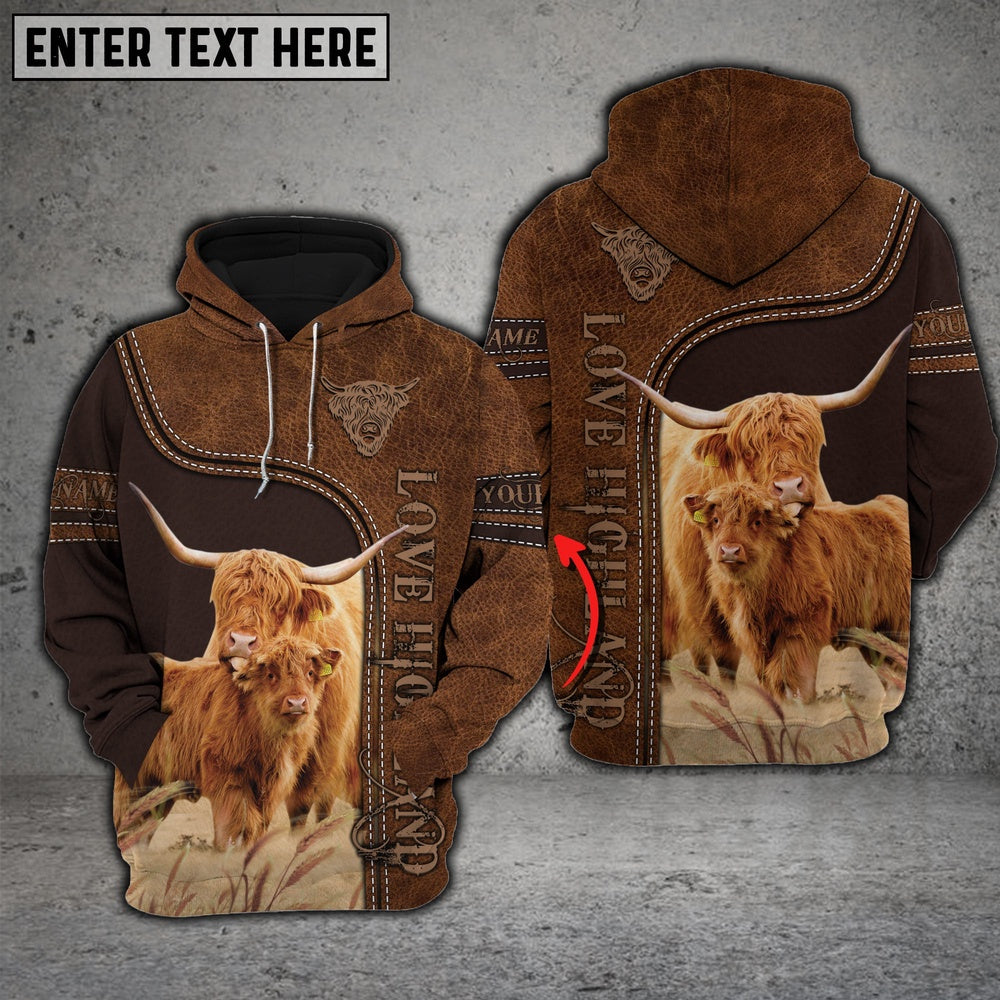 Highland Love Baby Cattle Personalized All Over Printed Hoodie, Farmer Hoodie, Custom Farm Shirts, Farmer T Shirt