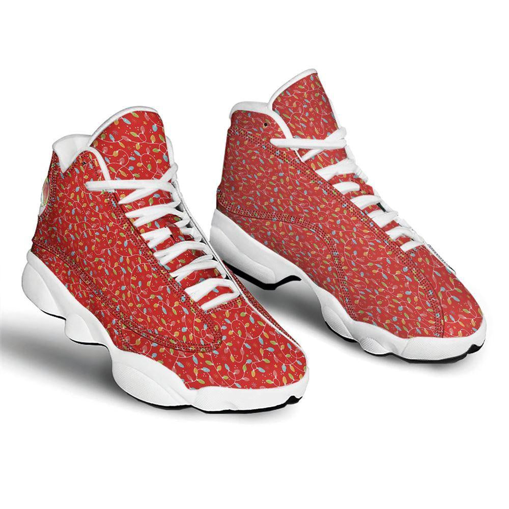Holiday Lights Christmas Print Basketball Shoes, Christmas Basketball Shoes, Christmas Shoes