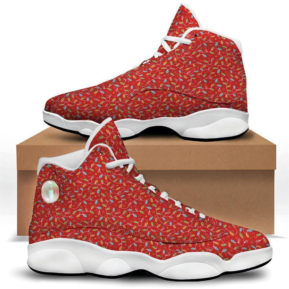 Holiday Lights Christmas Print Basketball Shoes, Christmas Basketball Shoes, Christmas Shoes