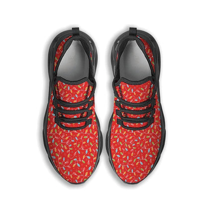 Holiday Lights Christmas Print Black Max Soul Shoes, Christmas Sneakers, Christmas Shoes, Christmas Clunky Sneaker