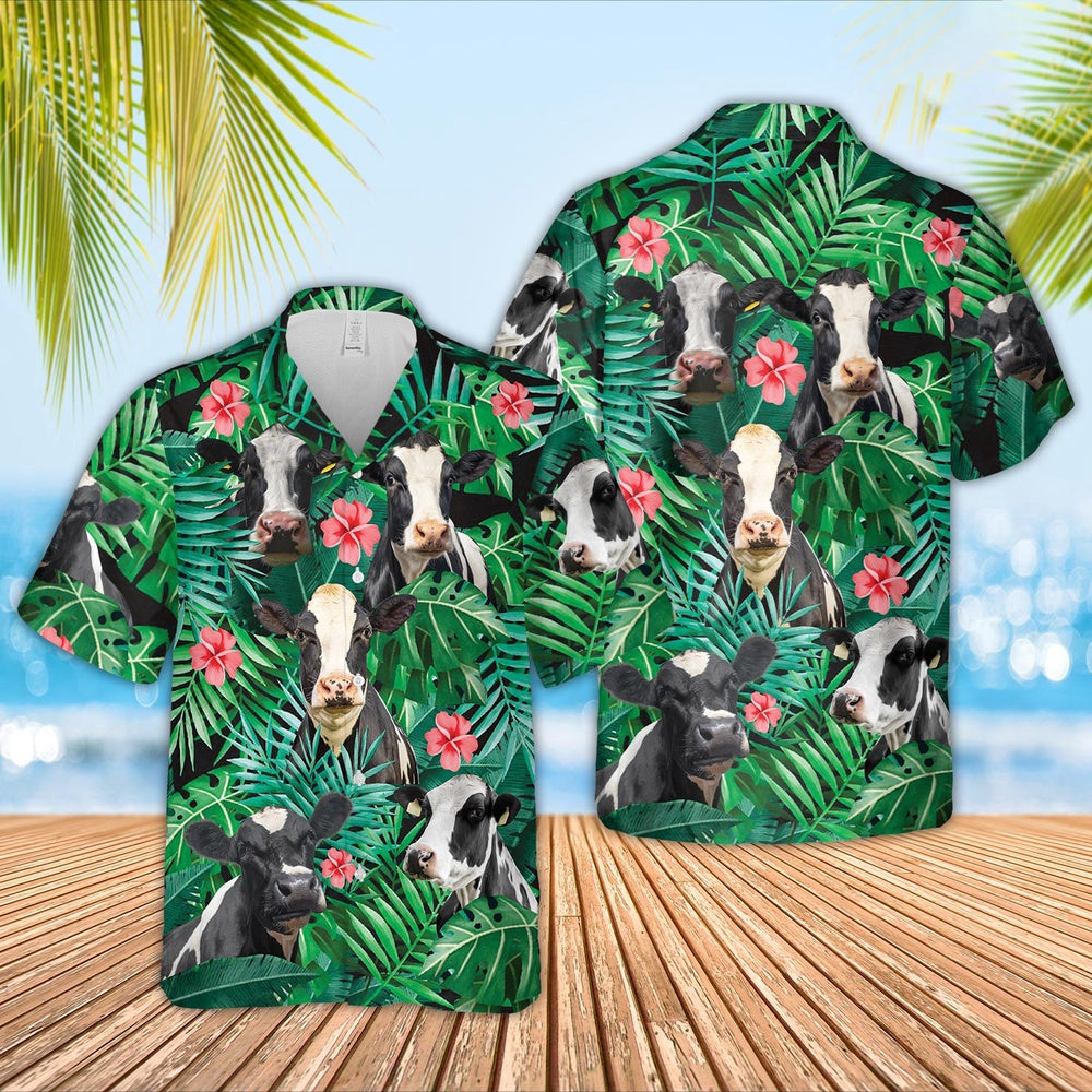 Holstein 3D Hawaiian Shirt, Farm Hawaiian Shirt, Farmer Hawaii