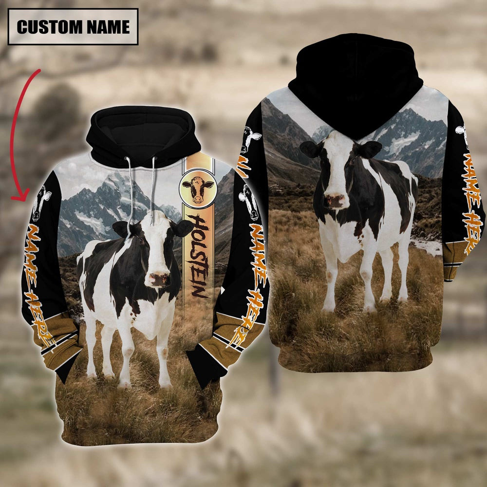 Holstein Cattle 3D Customized Hoodie, Farmer Hoodie, Custom Farm Shirts, Farmer T Shirt