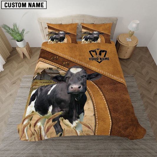 Holstein Cattle Customized Bedding Set, Farm Bedding Set, Farmhouse Bedding Set