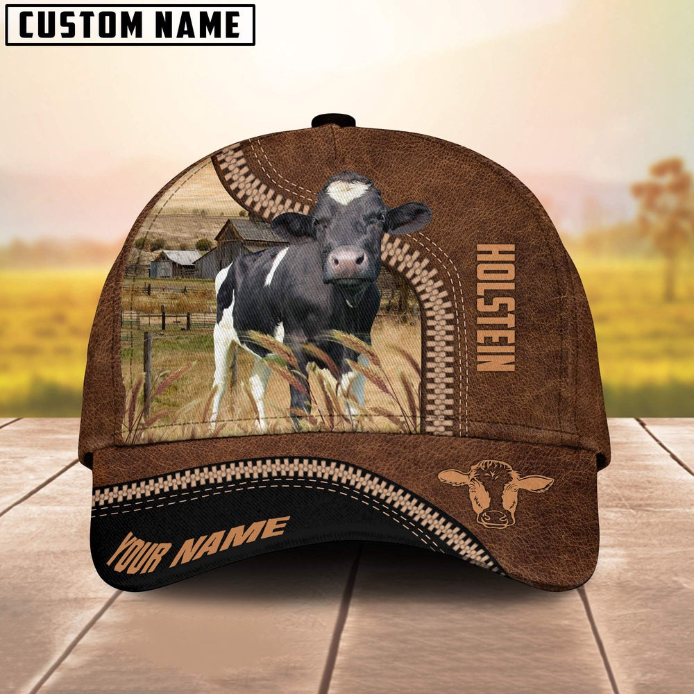 Holstein Cattle Customized Name 3D Printed Cap, Farmer Cap, Cap For Farmers, Best Farm Hat, Farm Use Hat