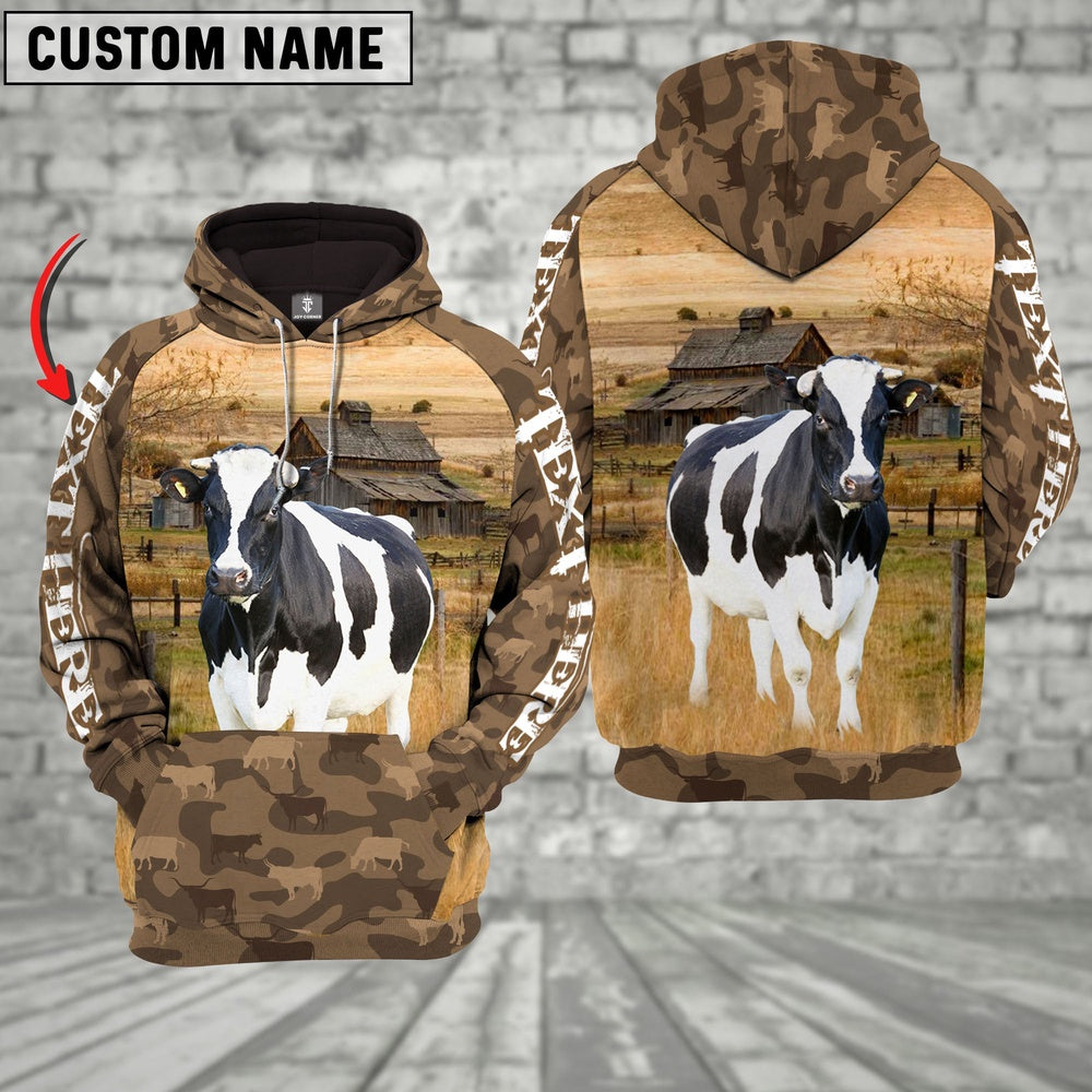 Holstein Cattle Farming Personalized 3D Hoodie, Farmer Hoodie, Custom Farm Shirts, Farmer T Shirt