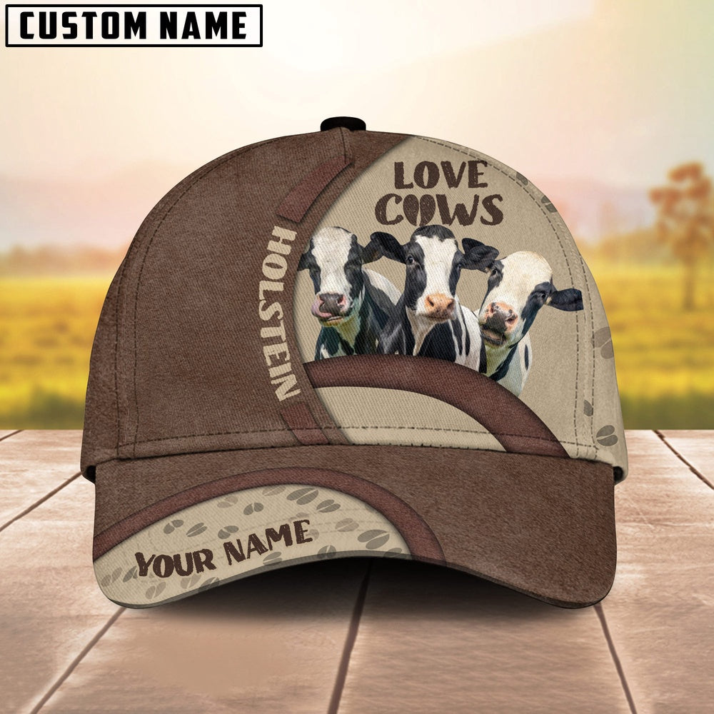 Holstein Cattle Happiness Personalized Name Cap, Farmer Cap, Cap For Farmers, Best Farm Hat, Farm Use Hat
