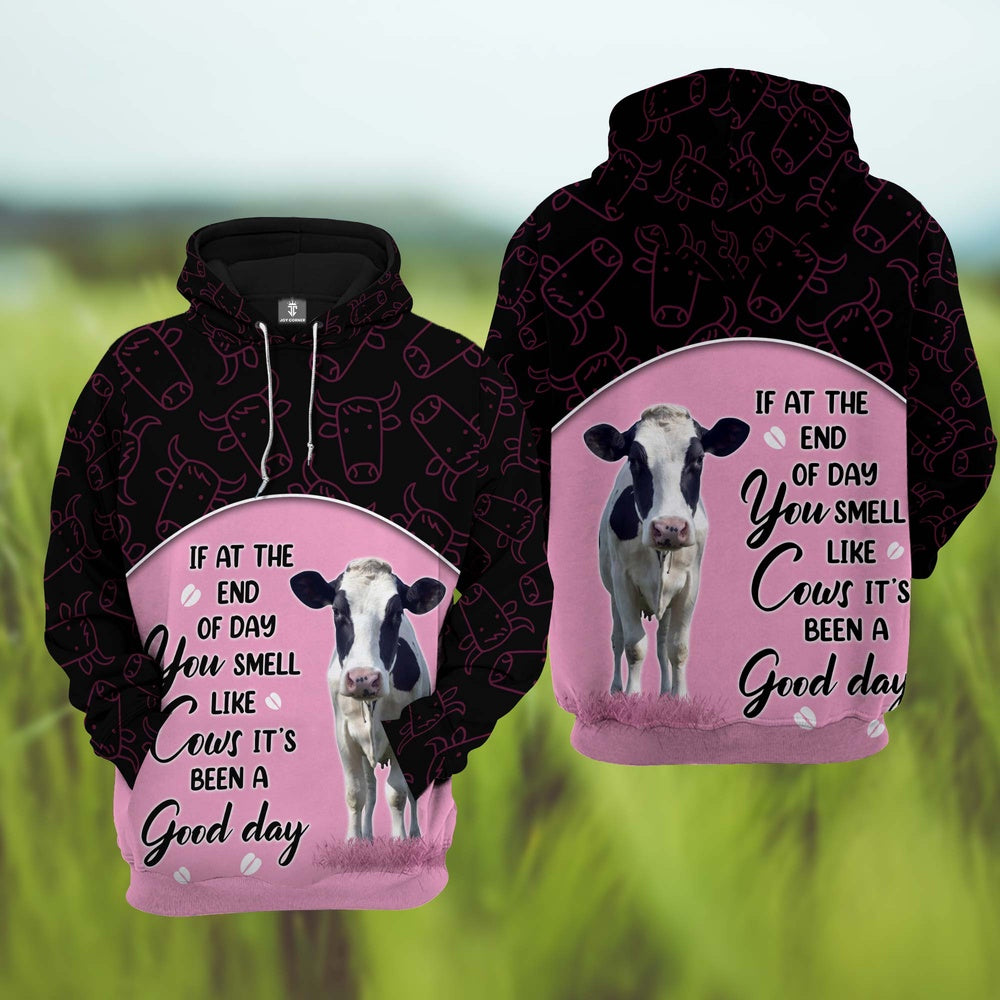 Holstein Cattle It's Been A Good Day 3D Hoodie, Farmer Hoodie, Farm Themed Shirts, Farm Tee Shirts