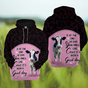 Holstein Cattle It's Been A Good Day 3D Hoodie, Farmer Hoodie, Farm Themed Shirts, Farm Tee Shirts