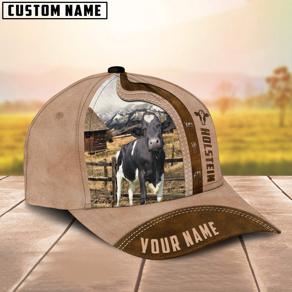 Holstein Custom Name Light Brown Cap, Farmer Cap, Cap For Farmers, Best Farm Hat, Farm Use Hat