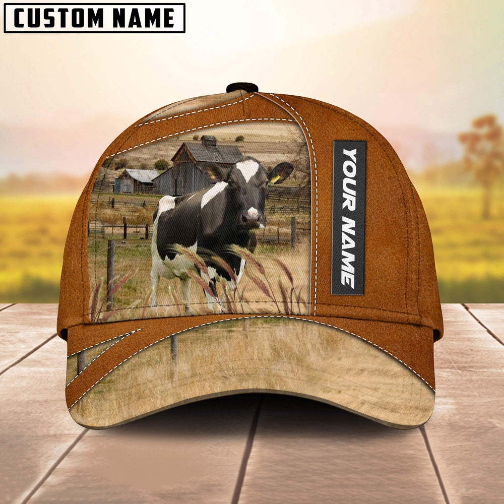 Holstein Customized Name Brown Cap, Farmer Cap, Cap For Farmers, Best Farm Hat, Farm Use Hat