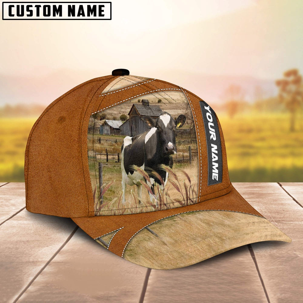Holstein Customized Name Brown Cap, Farmer Cap, Cap For Farmers, Best Farm Hat, Farm Use Hat