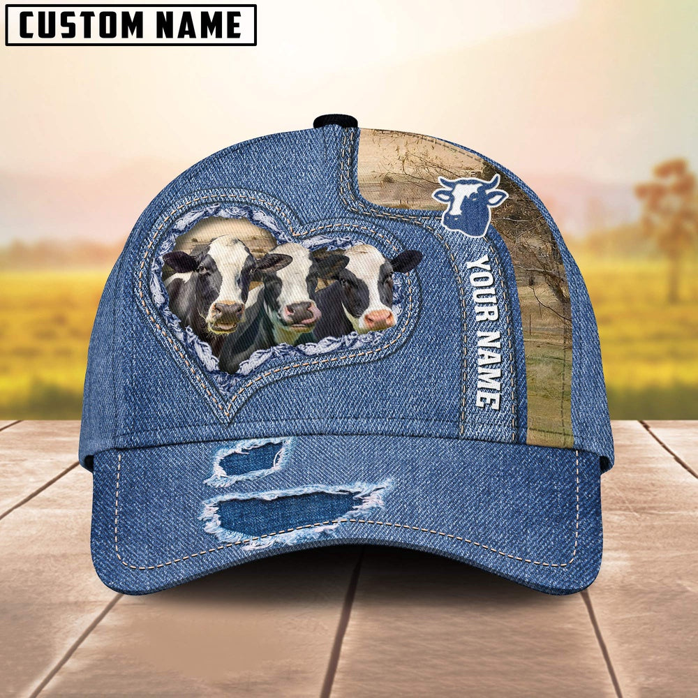 Holstein Customized Name Denim Cap, Farmer Cap, Cap For Farmers, Best Farm Hat, Farm Use Hat